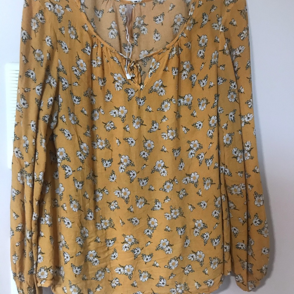 NEGOTIATIONS OPEN Floral Yellow Top